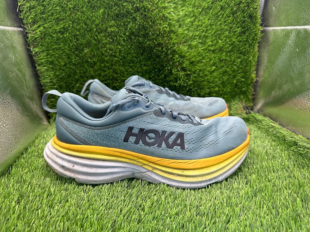 Hoka One One Bondi 8 1127953-GBMS Athletic Sneaker Men's 9.5 Blue Mesh Cushioned